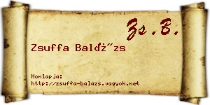 Zsuffa Balázs névjegykártya